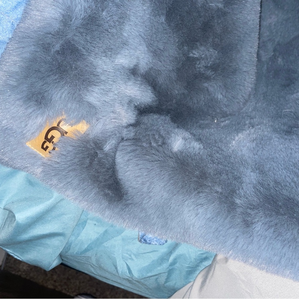 UGG Gray Shearling Blanket